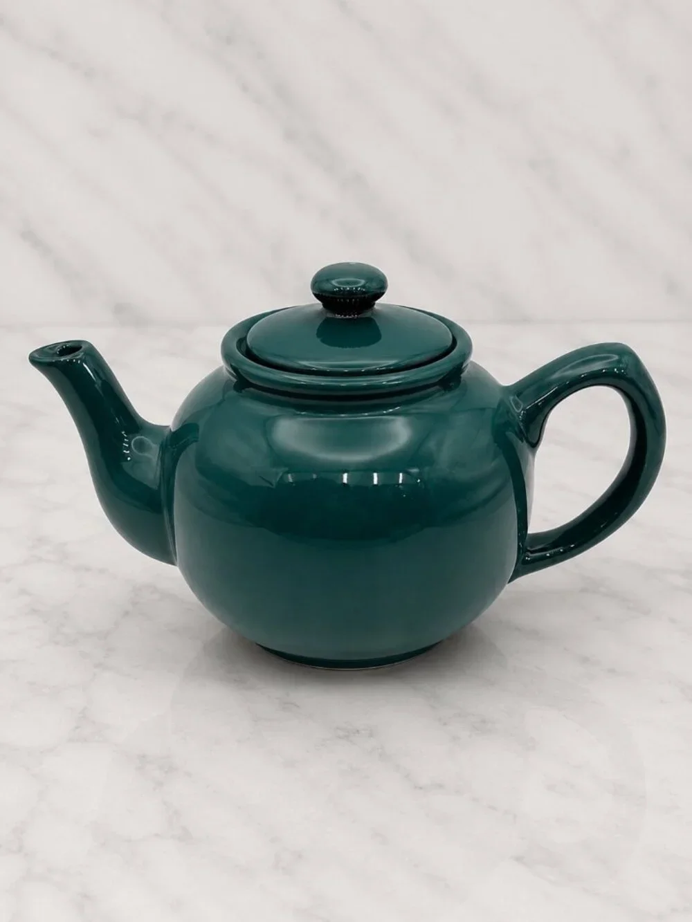 OCI Vintage Green Glazed Ceramic Teapot w Lid Mid Century Modern Style 9”